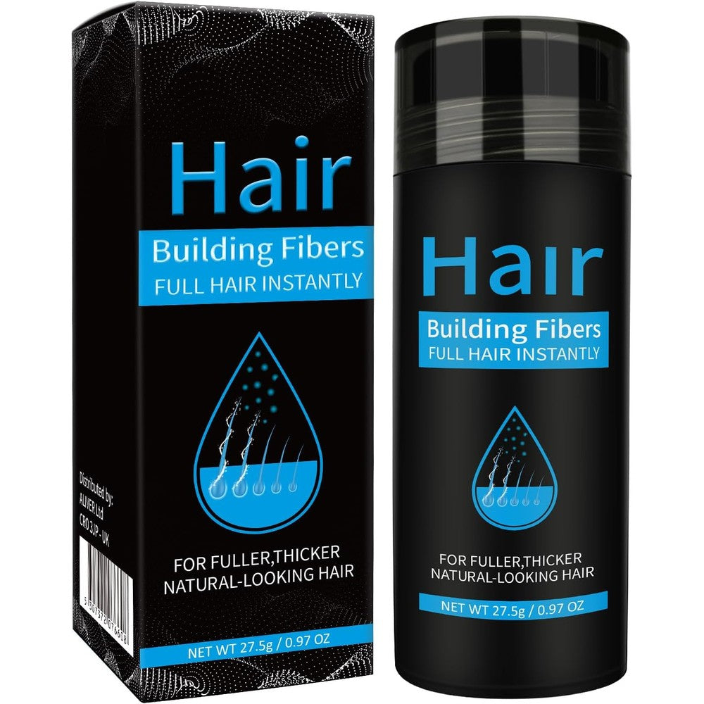 Thick Fiber hair building fibers dark brown front view bottle