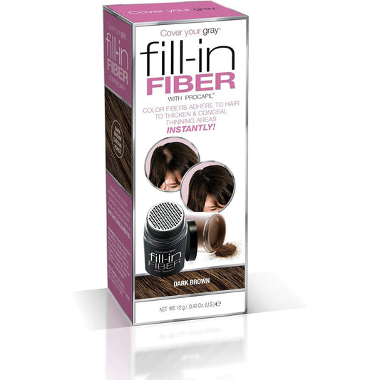 Cover Your Gray Pro Fill-In Fibers Dark Brown front view bottle for thinning hair coverage.