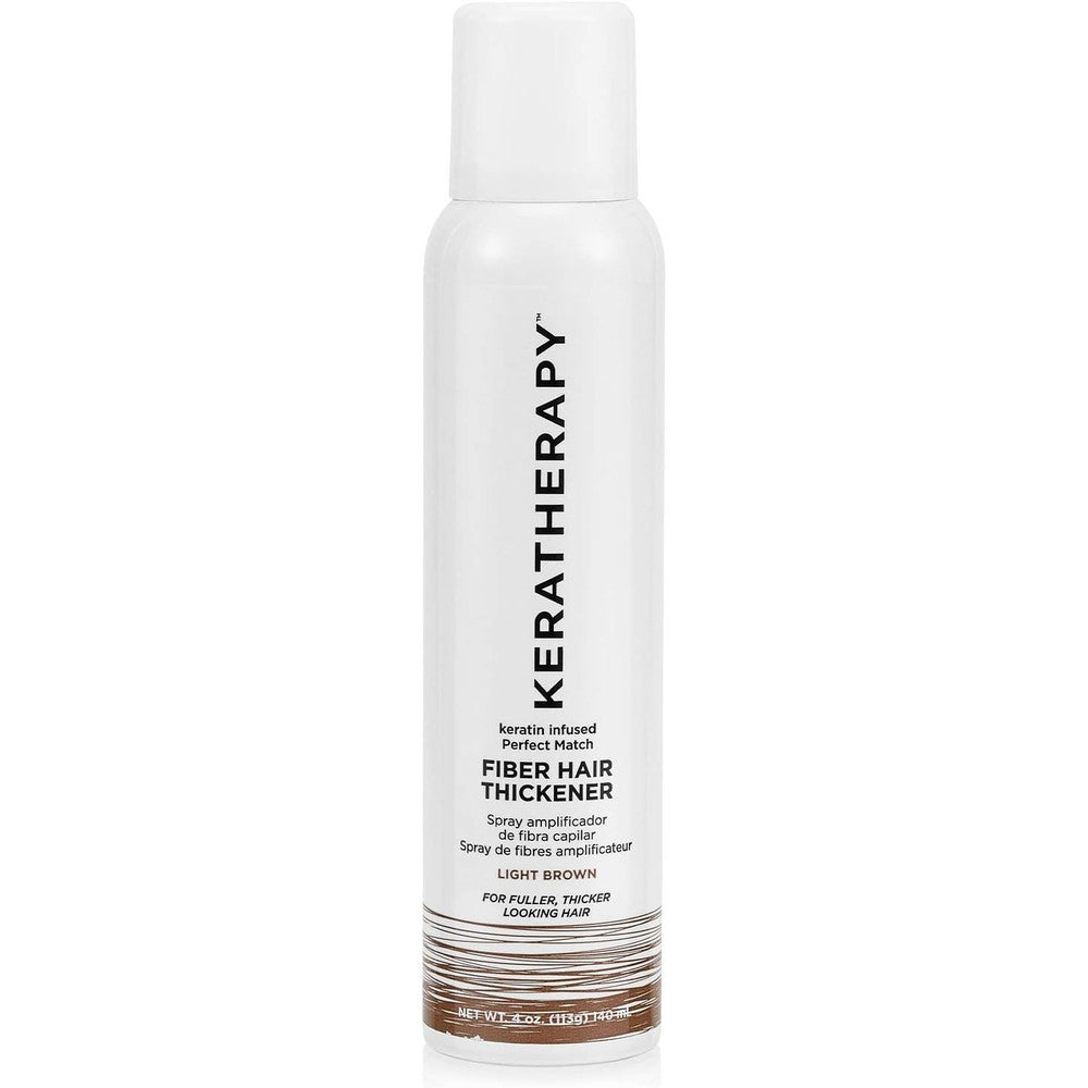 Keratherapy Keratin Infused Perfect Match Fiber Hair Thickener Light Brown front view bottle