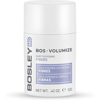 BosleyMD BosVolumize Hair Thickening Fibers front packaging view cosmetic hair loss concealer