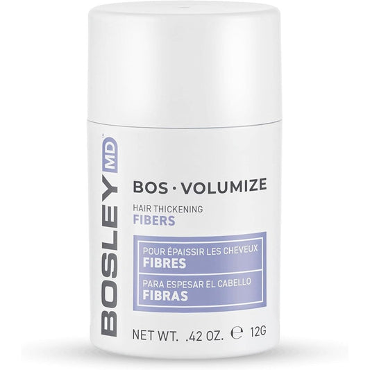 BosleyMD BosVolumize Hair Thickening Fibers front packaging view cosmetic hair loss concealer