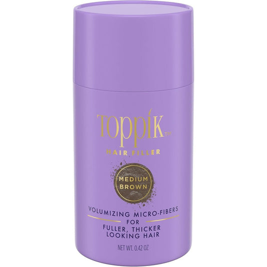 Toppik Hair Filler Medium Brown 12 Grams front view bottle for instant hair thickening