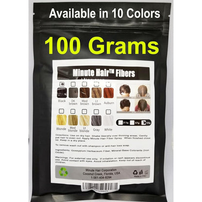 Minute Hair Building Fibers Dark Brown front view packaging for hair thinning solution