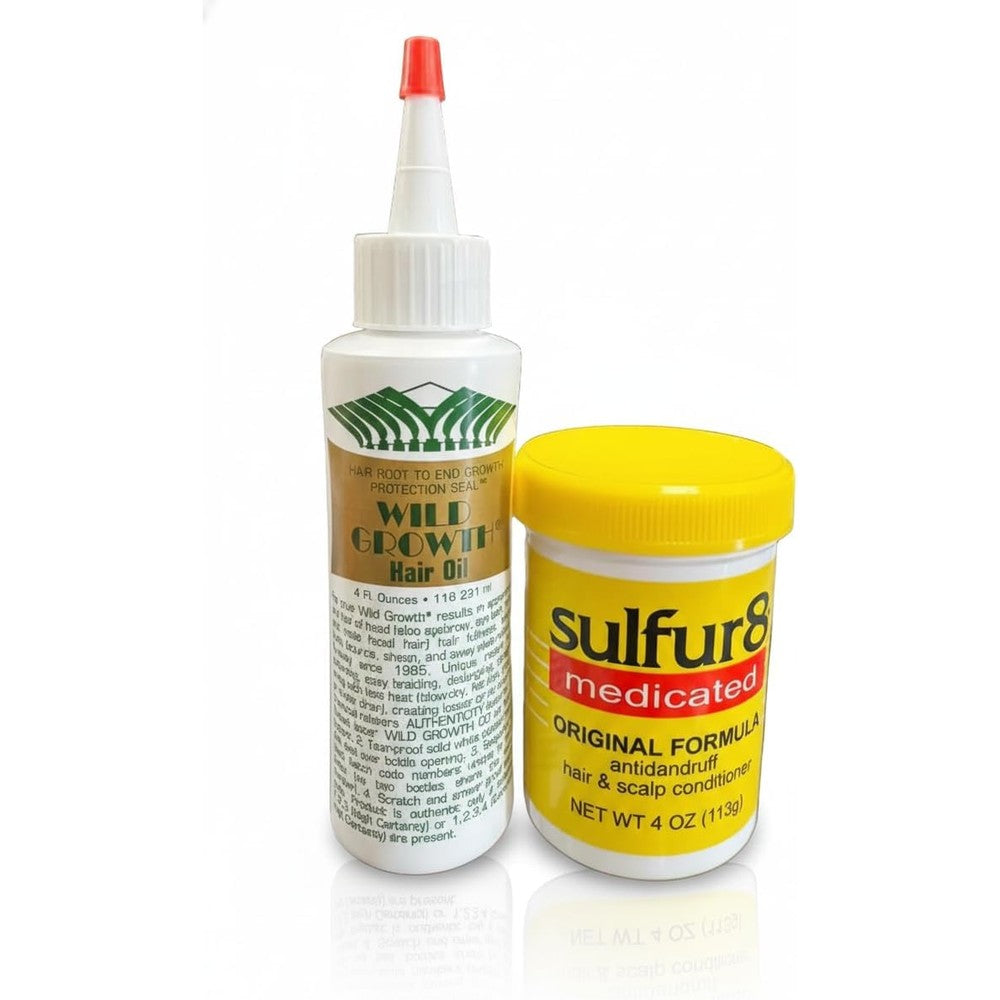 Wild Growth Hair Oil and Sulfur 8 Conditioner authentic USA imported hair care set