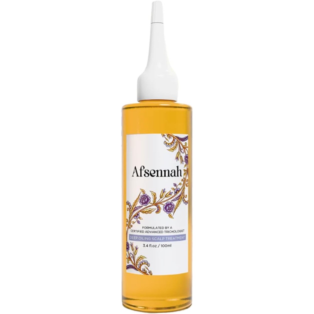 Afsennah natural hair growth oil bottle front view for scalp health