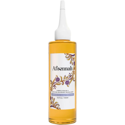Afsennah natural hair growth oil bottle front view for scalp health