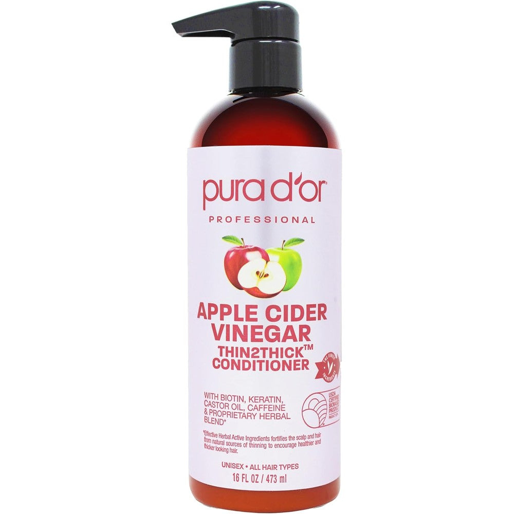 Pura D'Or Apple Cider Vinegar Thin2Thick Conditioner front view bottle