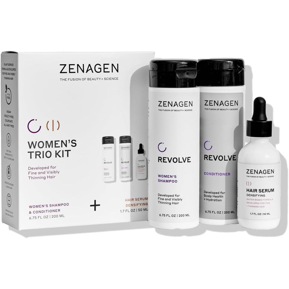 Zenagen Revolve Women's Trio Kit front view packaging showing all three products