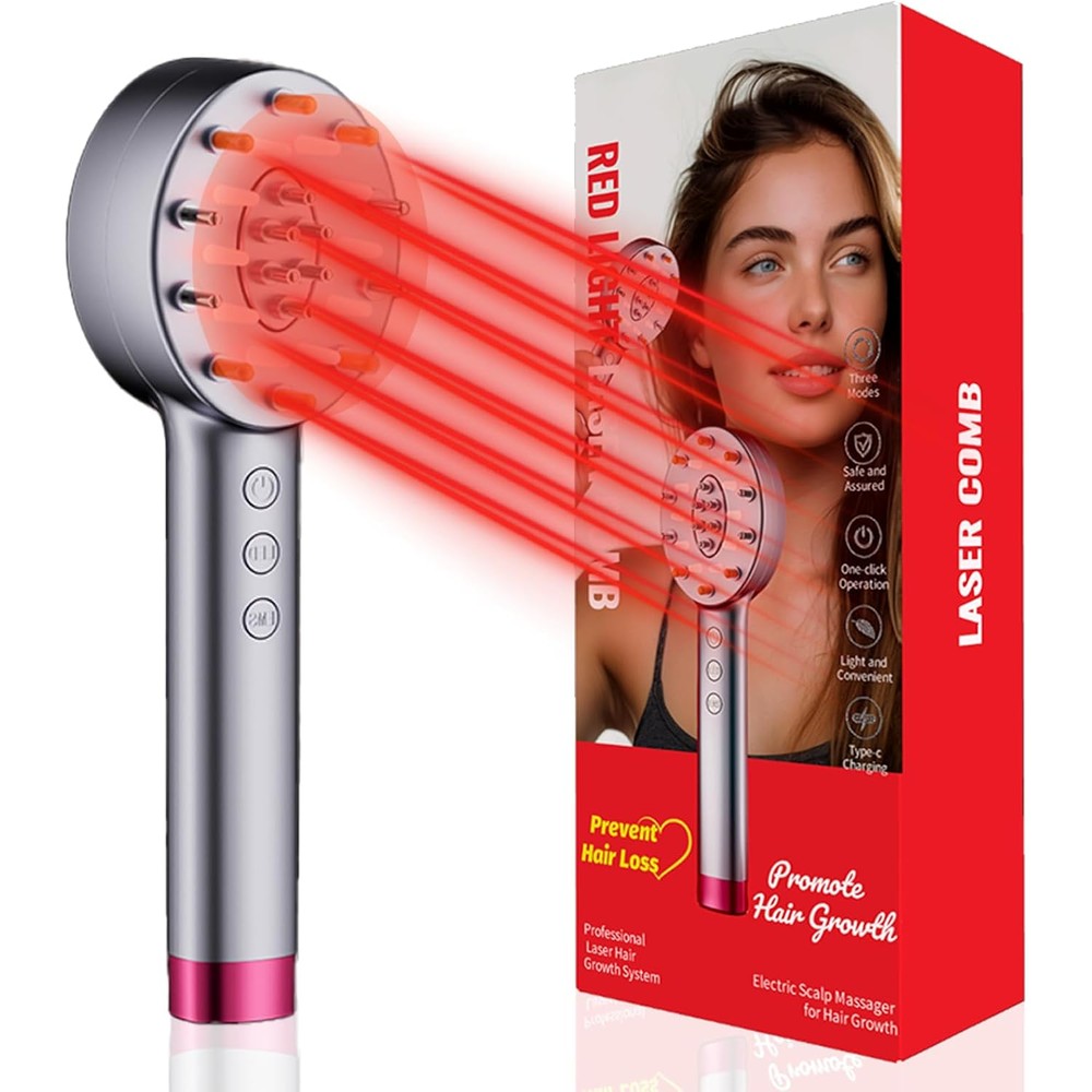 Winter Plum Laser Hair Growth Comb handheld device front view