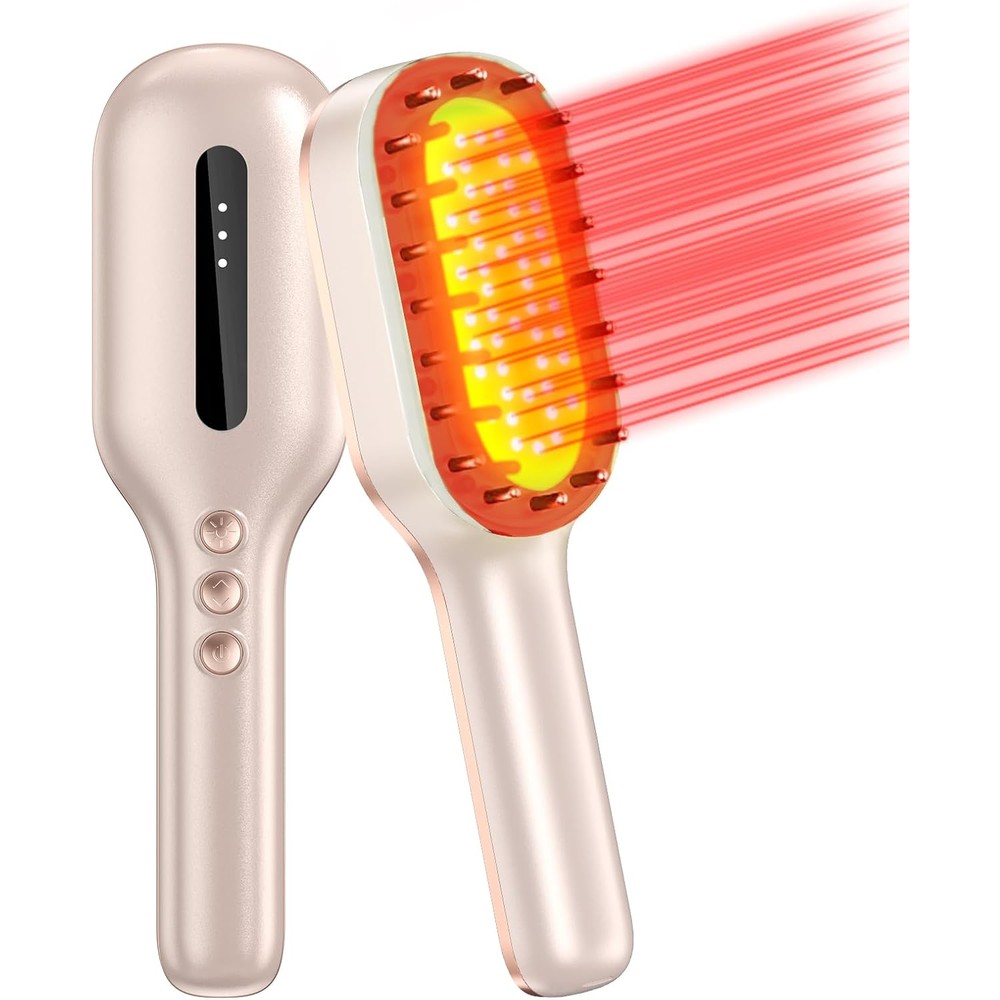 Technical Precision Nalacal laser therapy hair growth comb front view showing LED display and control buttons.