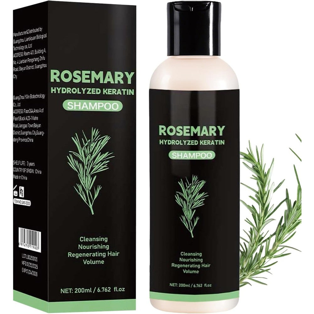 REAXI rosemary hydrolyzed keratin hair growth shampoo front view bottle for hair loss treatment