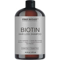 First Botany hair regrowth and anti hair loss shampoo front view of sixteen fluid ounce amber bottle