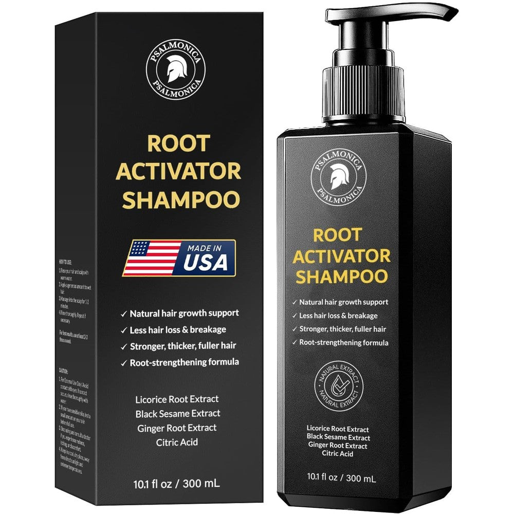 Psalmonica Root Activator Shampoo front view of bottle packaging