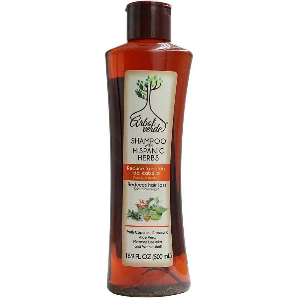 Arbol Verde Natural Anti Hair Loss Shampoo front view bottle for thinning hair care