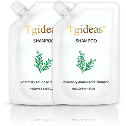 Tgideas Rosemary Amino Acid Shampoo front view showing white packaging pouch for hair growth