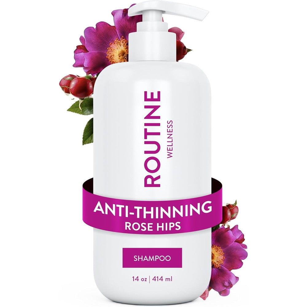 Routine Wellness Anti Thinning Shampoo front view 14 ounce bottle