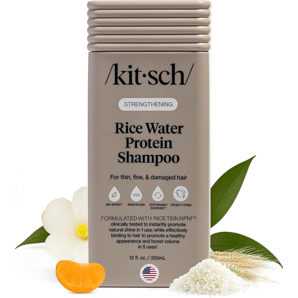 Kitsch Strengthening Rice Water Protein Shampoo front view bottle for hair growth