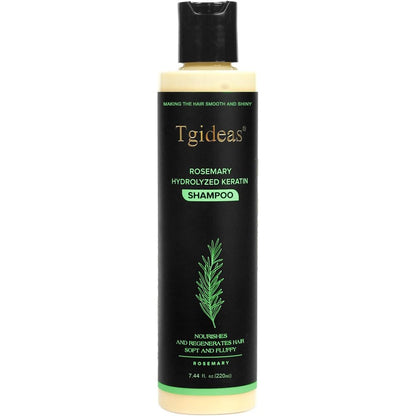 Tgideas Organic Rosemary Hair Growth Shampoo front view of bottle for thickening hair loss treatment.