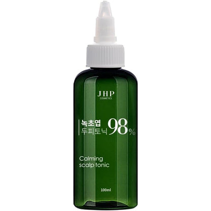 JHP Cosmetics Calming Scalp Tonic 100ml front view bottle for dandruff care.