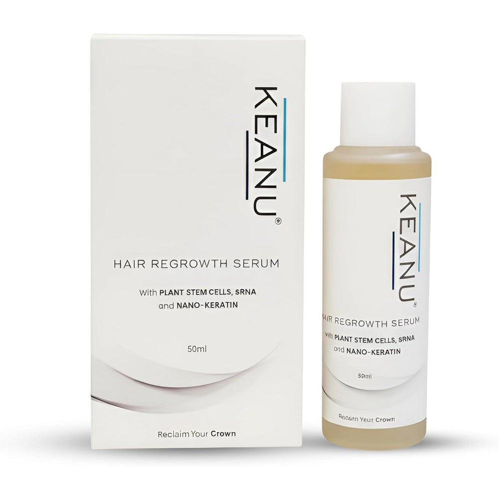 Glameura Keanu stem cell hair regrowth serum front packaging view
