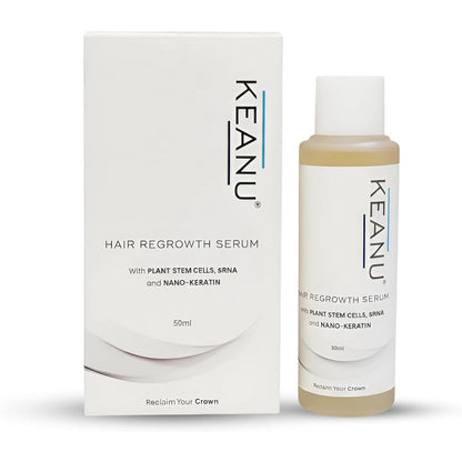 Glameura Keanu Stem Cell Hair Regrowth Serum front view bottle on a white background
