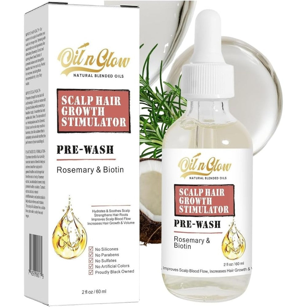OilnGlow pre wash hair oil front view bottle and box packaging
