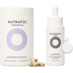 Nutrafol Postpartum hair growth supplements bottle front view commercial photography