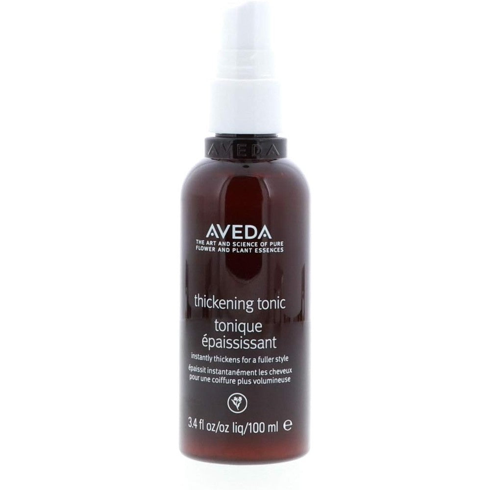 Aveda Thickening Tonic front view bottle of volumizing hair styling spray