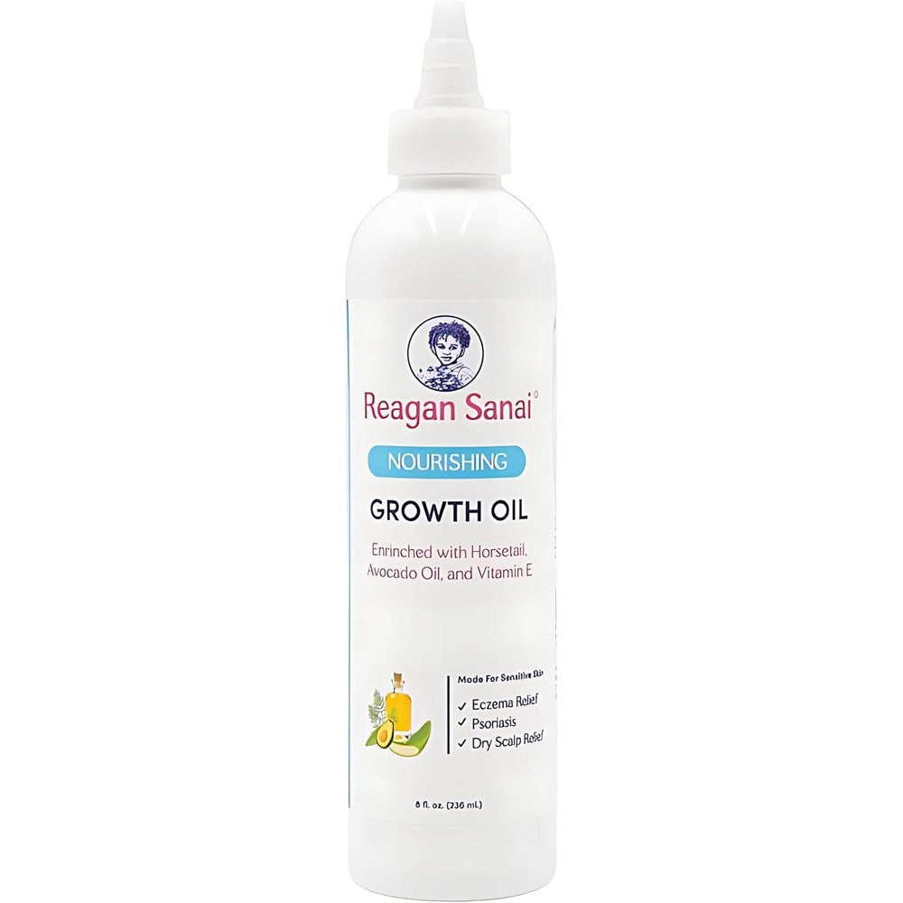Reagan Sanai Nourishing Natural Hair Growth Oil 8 Ounce front view bottle for scalp treatment