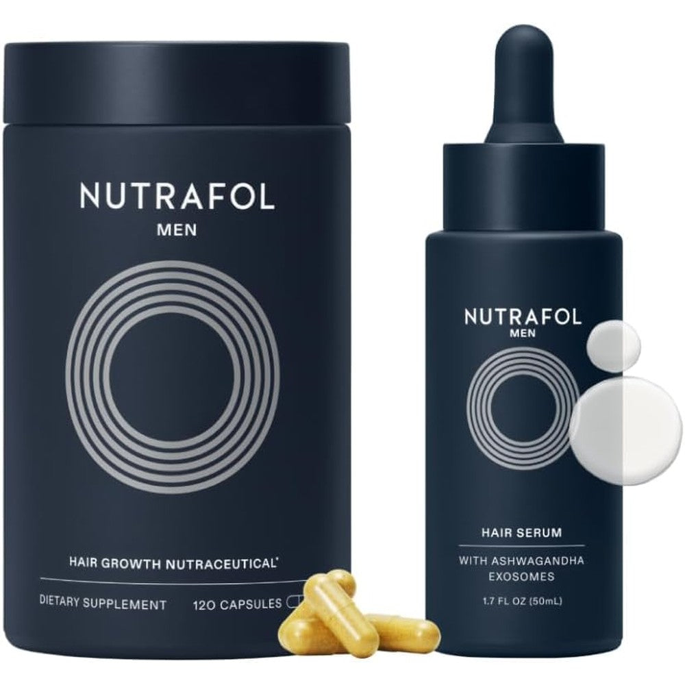 Nutrafol men hair growth supplement bottle front view commercial product packaging