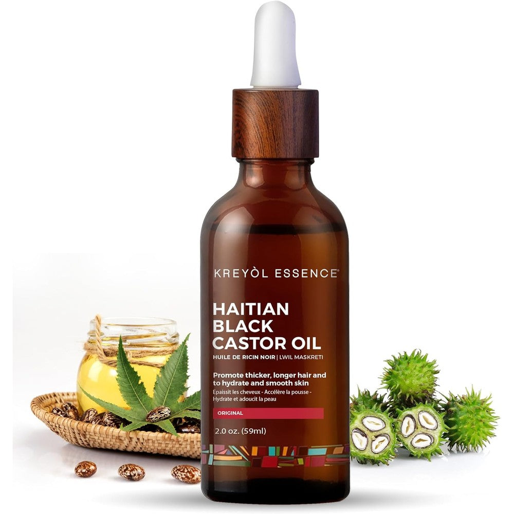 Kreyol Essence Original Haitian Black Castor Oil front view bottle