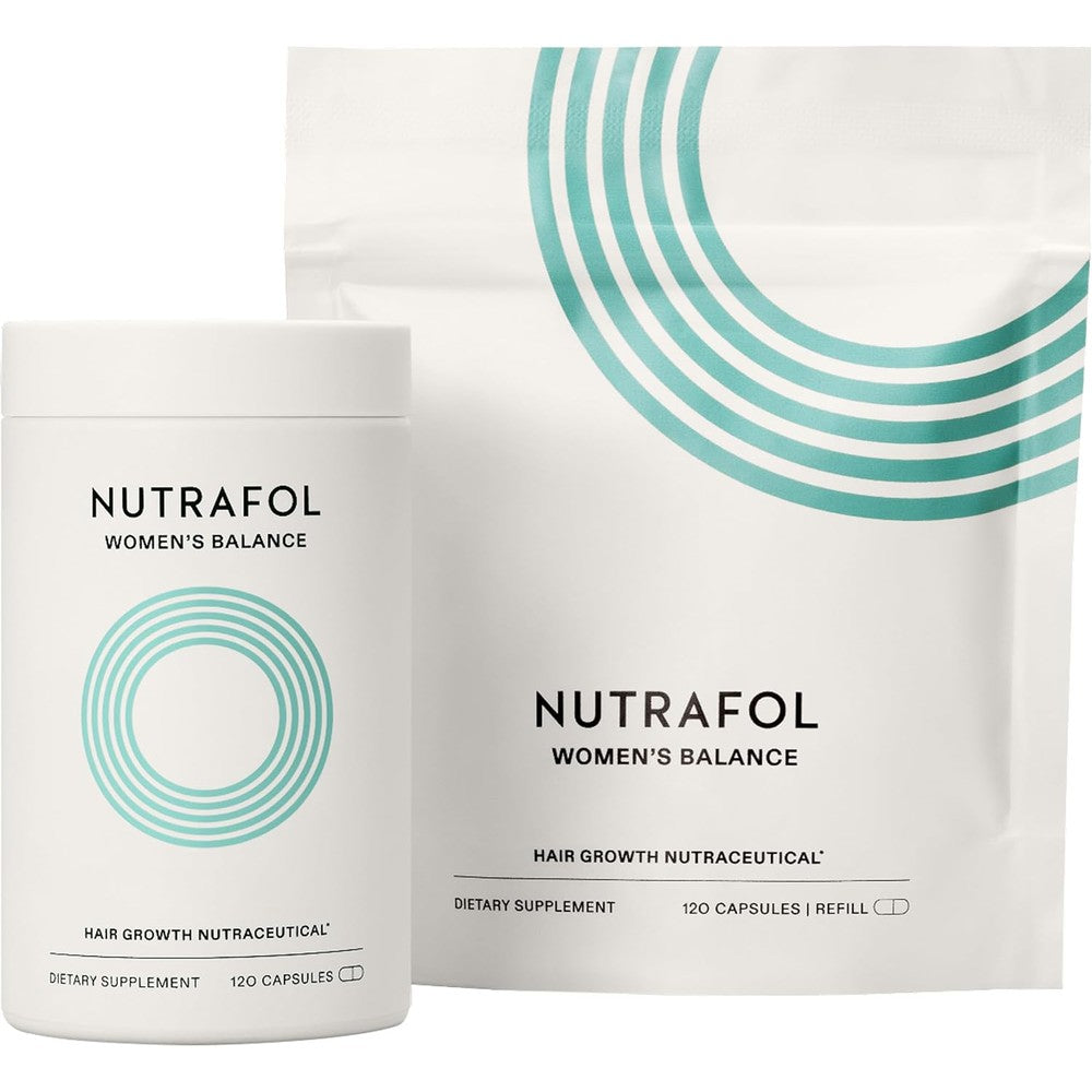 Nutrafol Women's Balance hair growth supplement front view of packaging