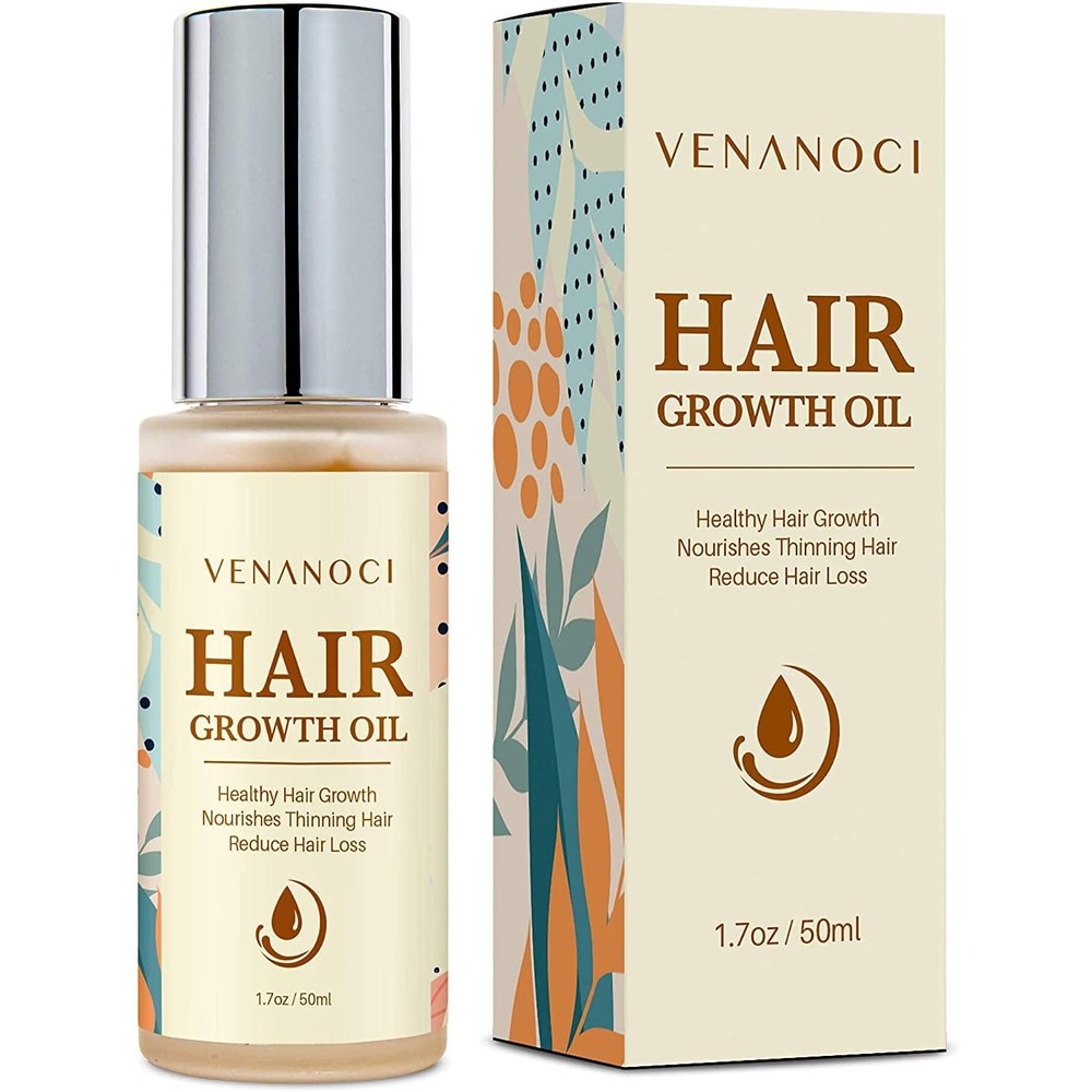 Venanoci Hair Growth Oil front view bottle for natural hair regrowth