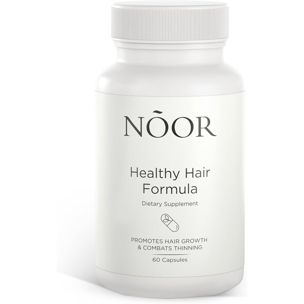 Noor Hair Healthy Hair Formula supplement bottle front view for hair growth