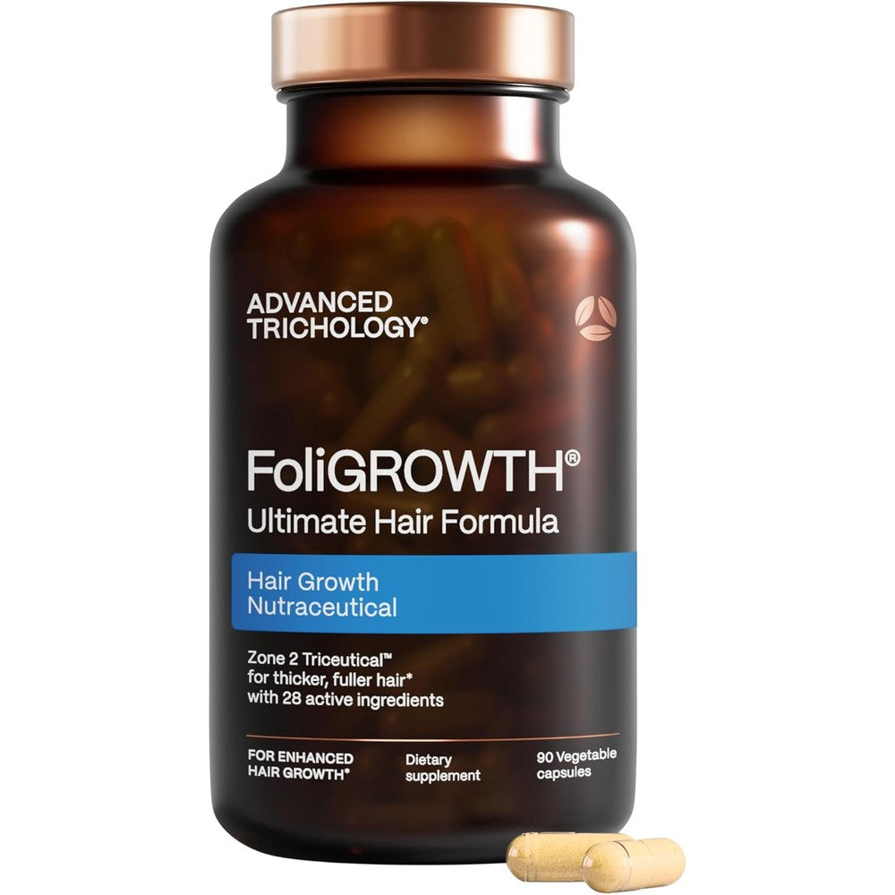 Advanced Trichology FoliGROWTH Hair Growth Supplement front view bottle for hair loss treatment