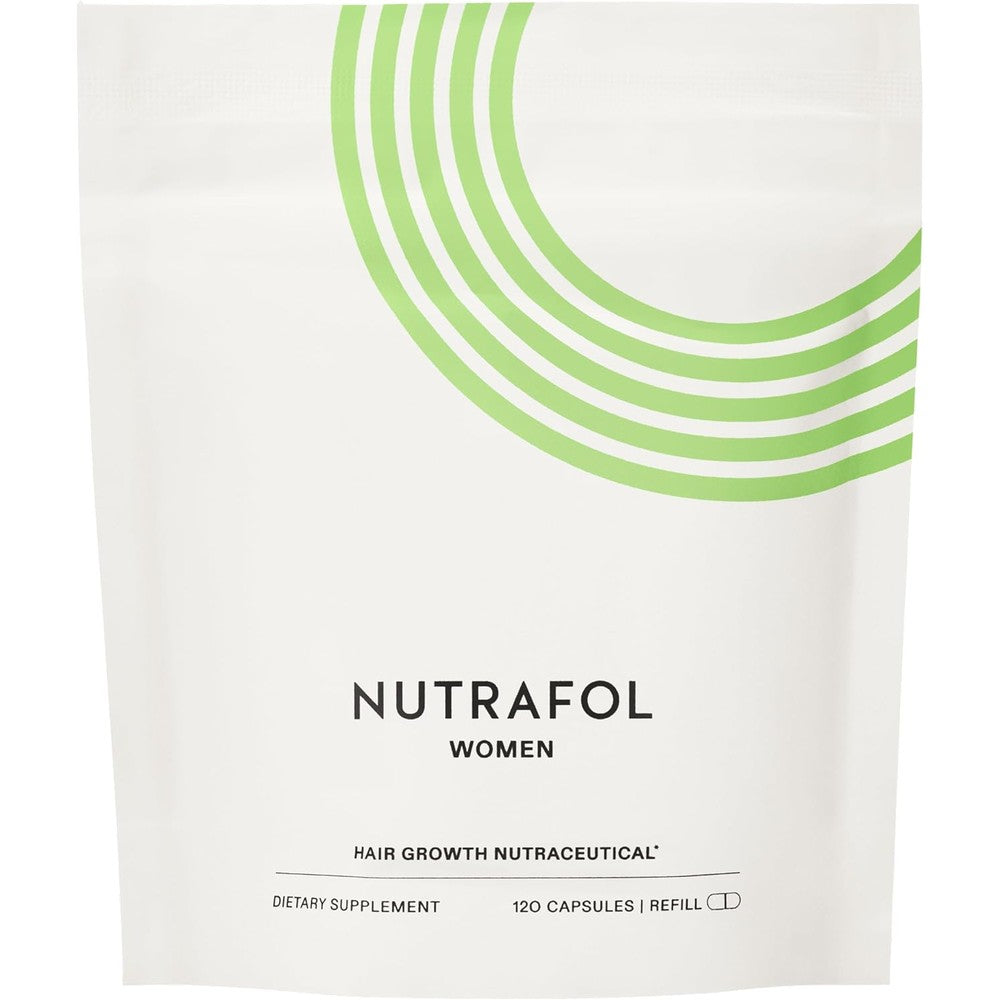Nutrafol Women hair growth supplement refill pouch front view showcasing premium hair vitamins