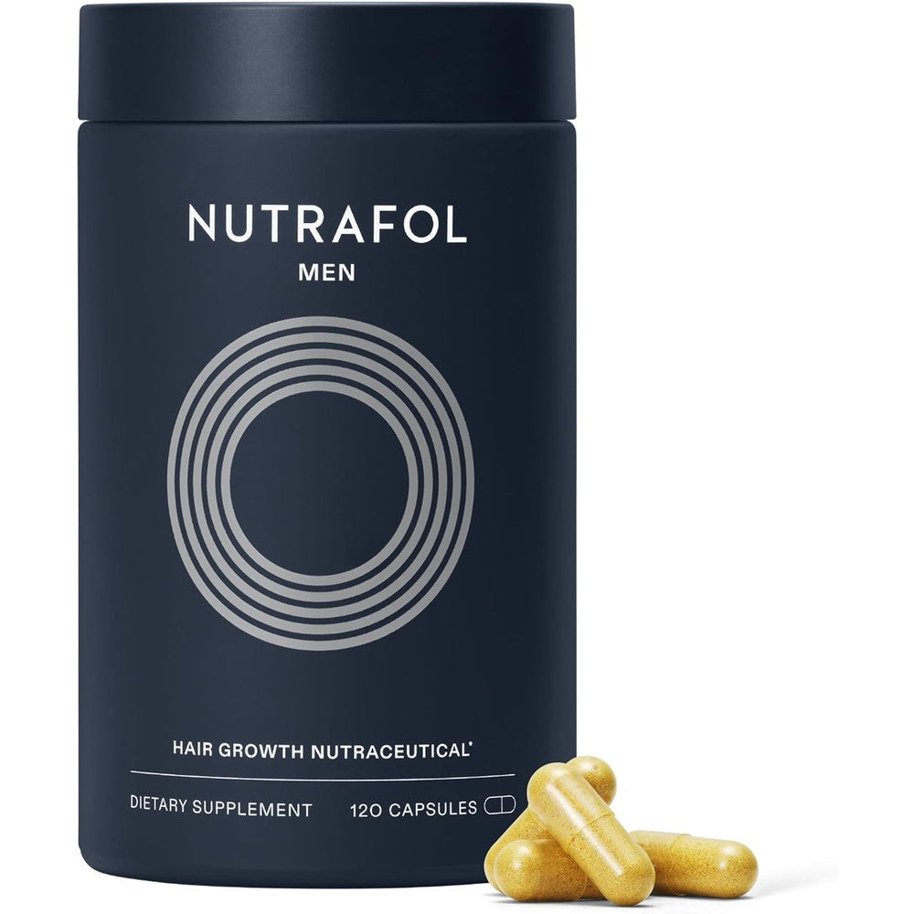 Nutrafol Men Hair Growth Supplement 120 Capsules front view bottle for thinning hair