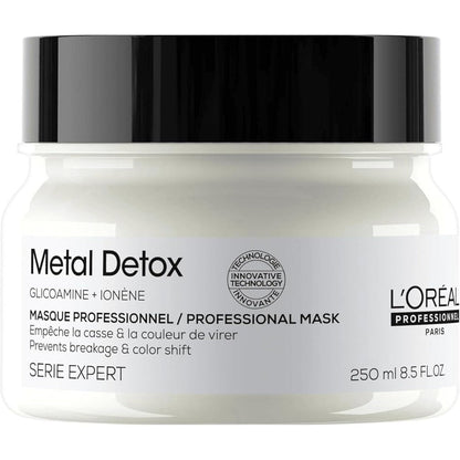 L'OrÃ©al Professionnel Metal Detox Hair Mask front view professional packaging