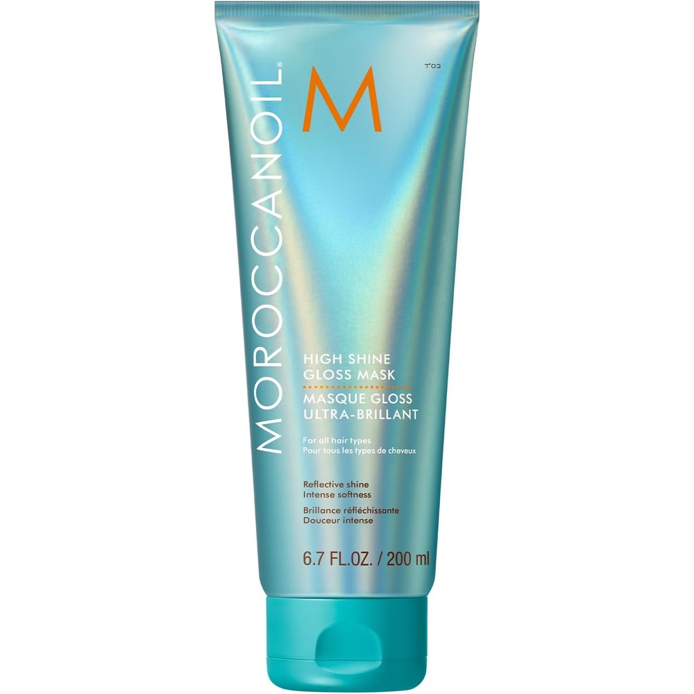 Moroccanoil High Shine Gloss Mask front view teal squeeze tube
