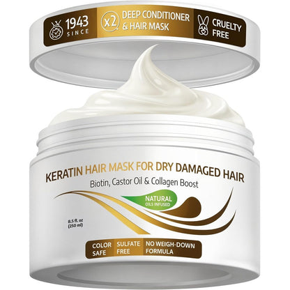 Vitamins Hair Cosmetics Keratin Hair Mask front view for hair repair