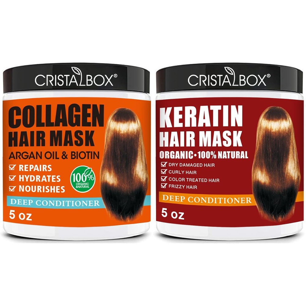Cristalbox Collagen and Keratin Hair Mask 2 pack set front view