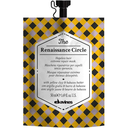 Davines The Renaissance Circle repairing hair mask front view 50ml pouch