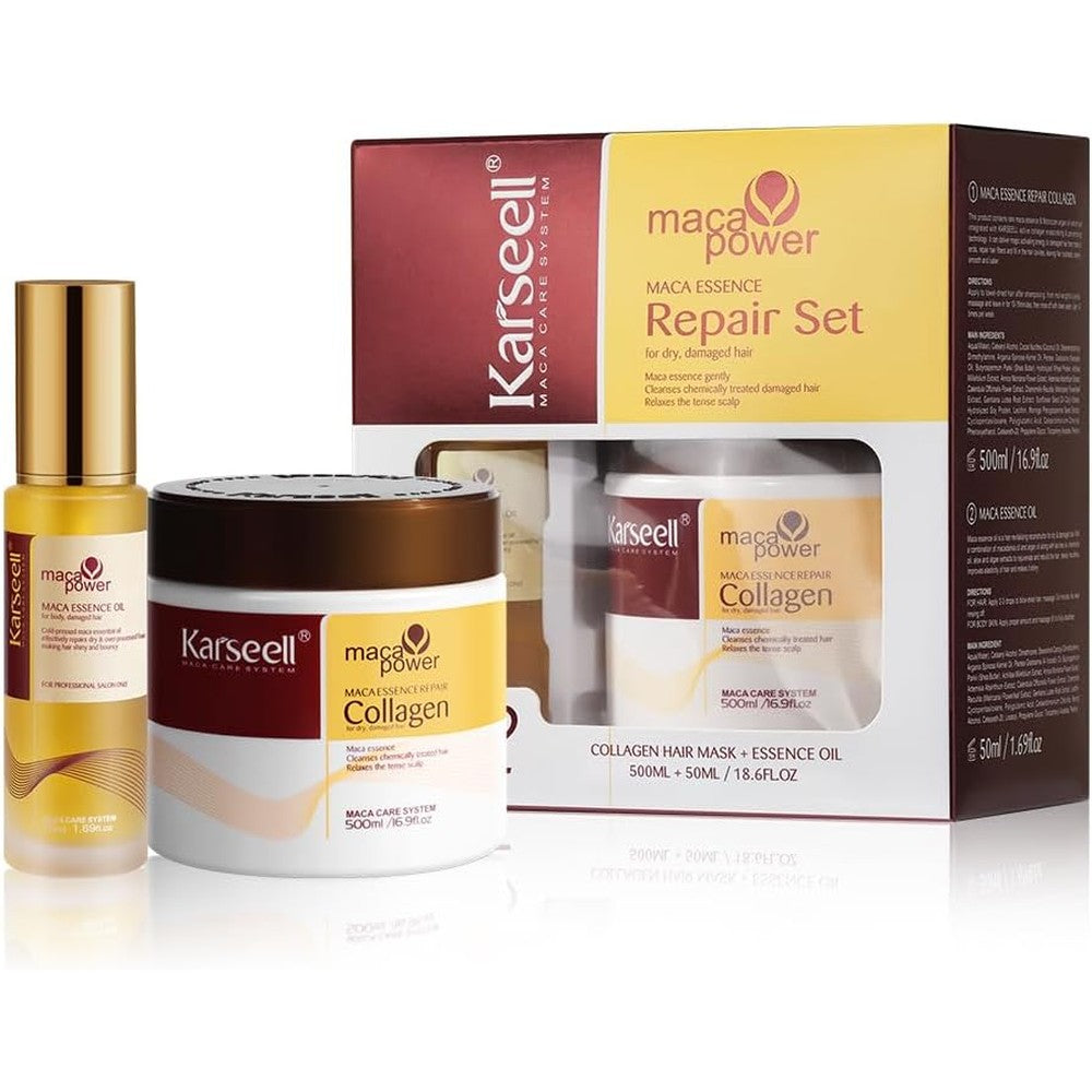 Karseell Collagen Hair Treatment Mask and Argan Oil set front view