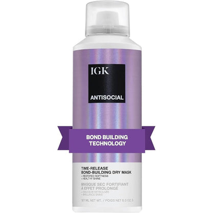 IGK Antisocial Overnight Bond Building Dry Hair Mask front view bottle