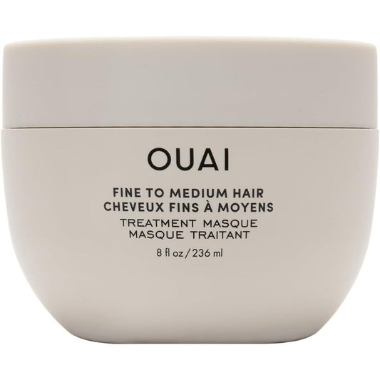 OUAI Fine to Medium Hair Treatment Masque 8 oz jar for deep conditioning and shine