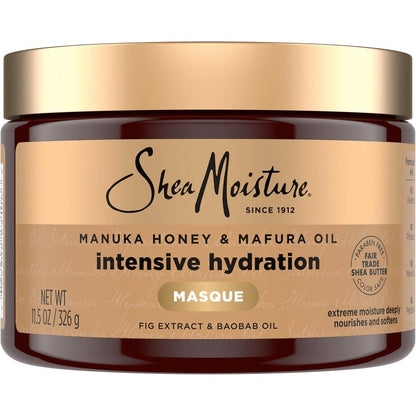SheaMoisture Manuka Honey and Mafura Oil Intensive Hydration Hair Masque jar front view