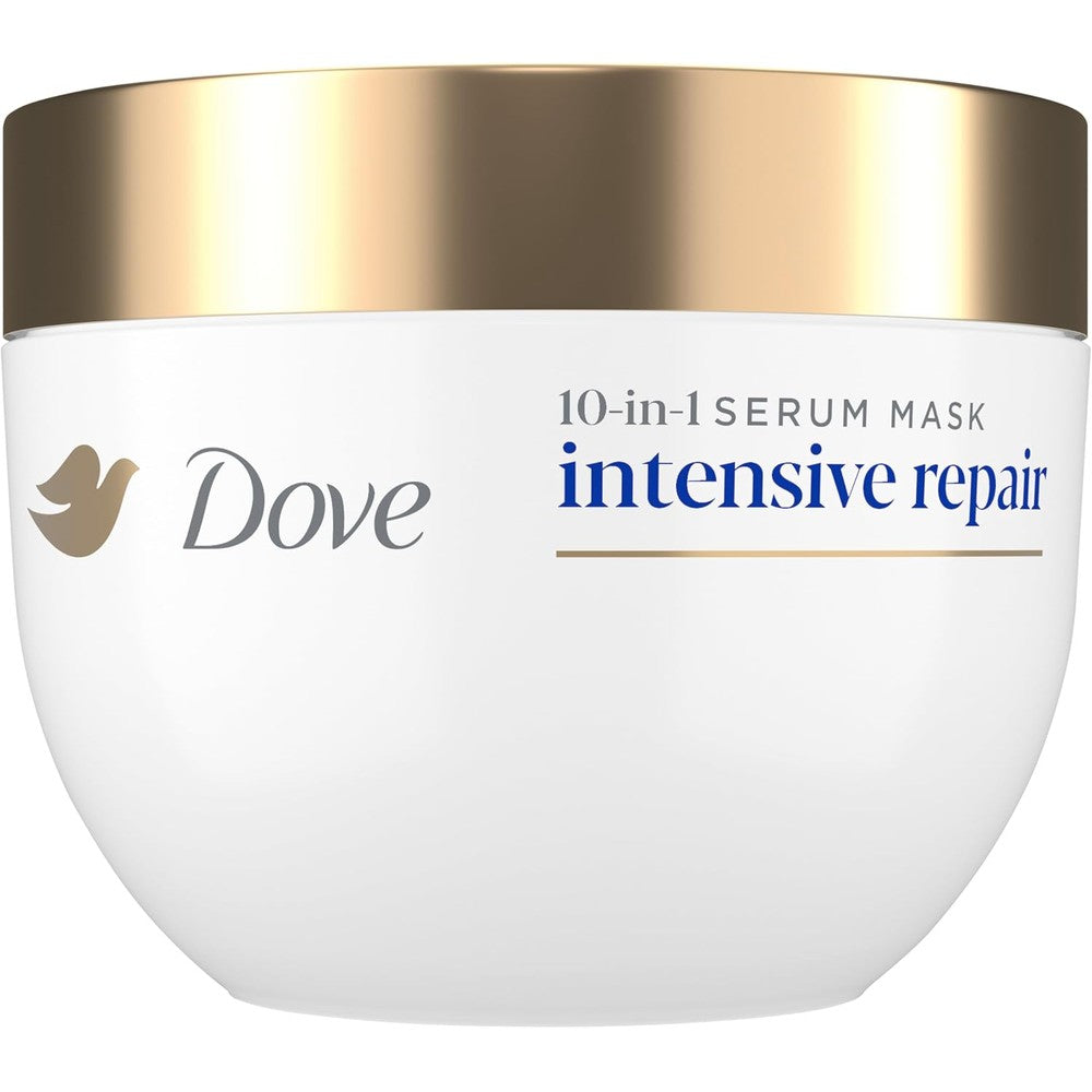Dove hair intensive repair 10 in 1 serum mask front view jar