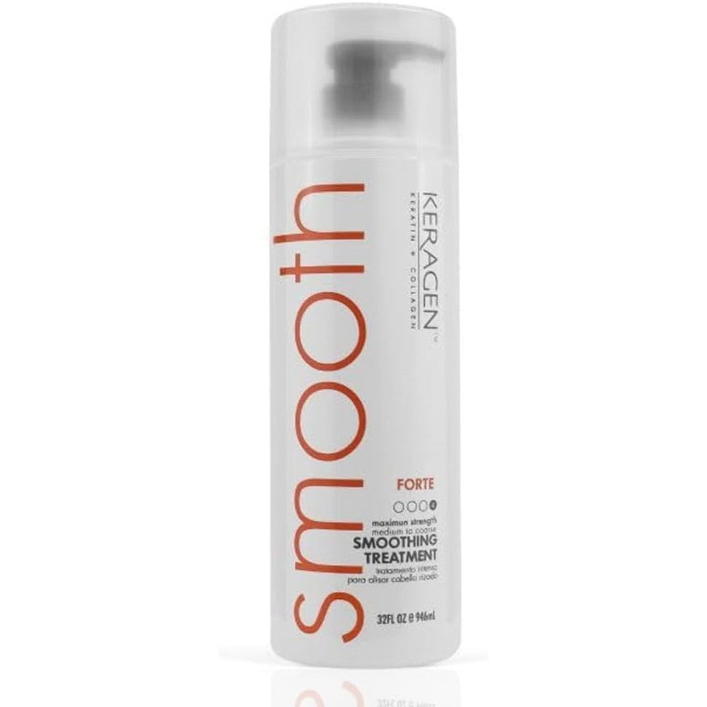 Keragen Forte Brazilian Keratin Smoothing Treatment 32 fluid ounces front bottle view.