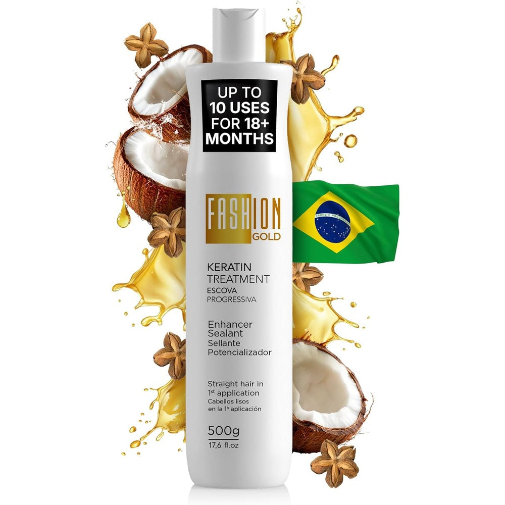 Fashion Gold Keratin Hair Treatment 500g front view bottle
