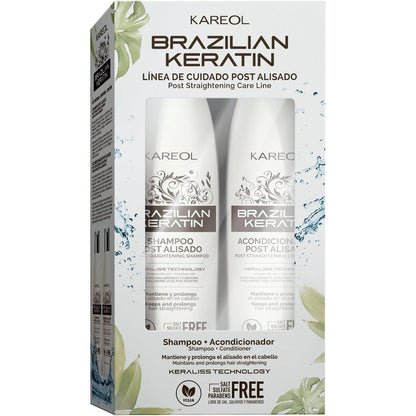 Kareol Brazilian Keratin Post Straightening Kit shampoo and conditioner set front view